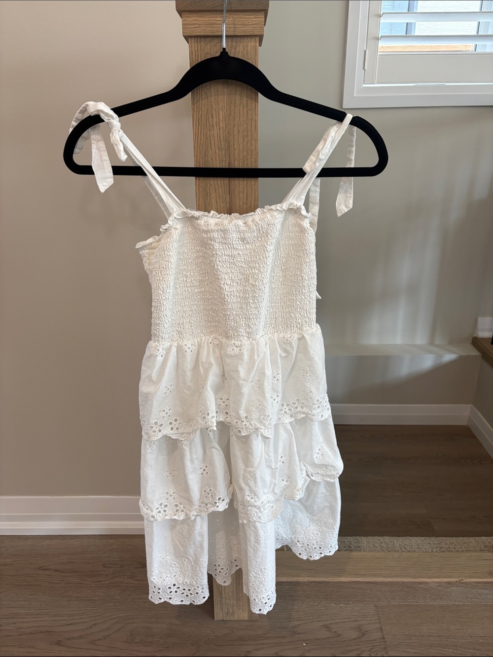 American eagle Girls White Tiered Eyelet Sundress - Brand: